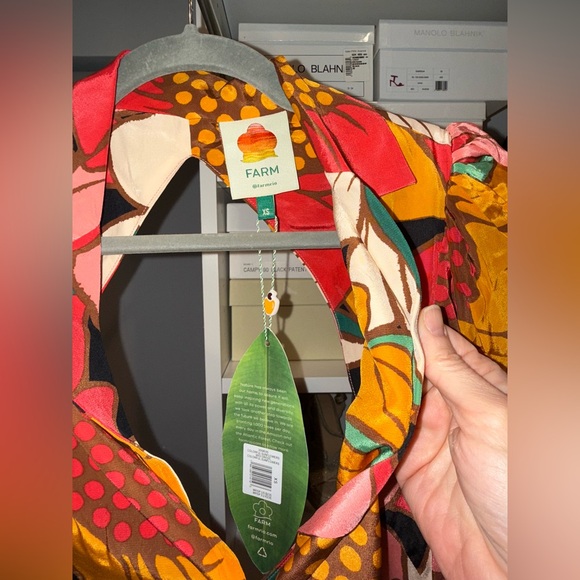 Farm Rio colorful sunflowers midi dress, size XS NWT - Picture 3 of 3